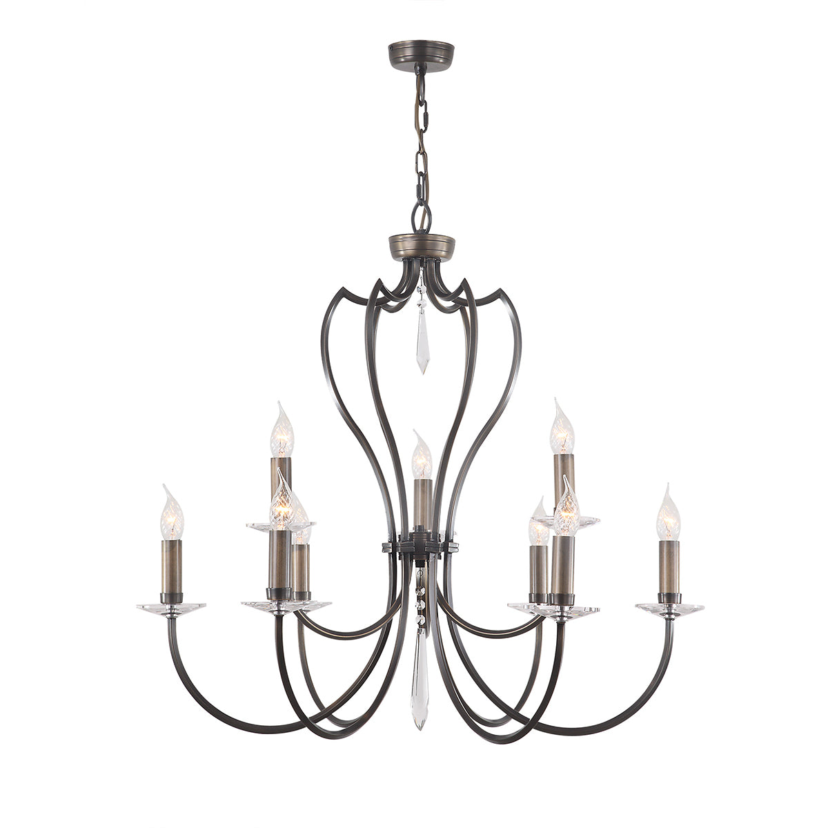 Elstead - Pimlico 9 Light Chandelier - Dark Bronze