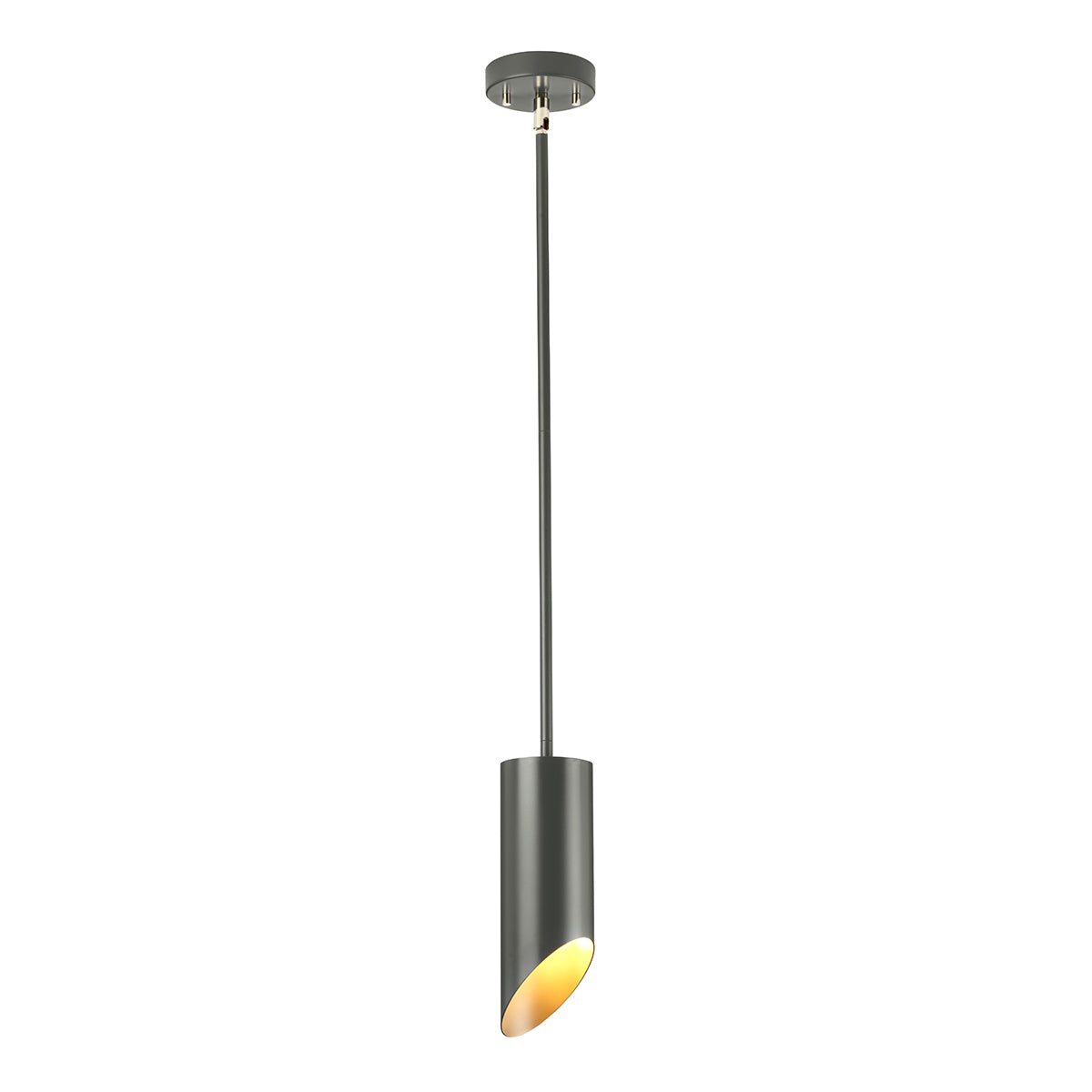 Elstead - Quinto 1 Light Pendant - Dark Grey Polished Nickel