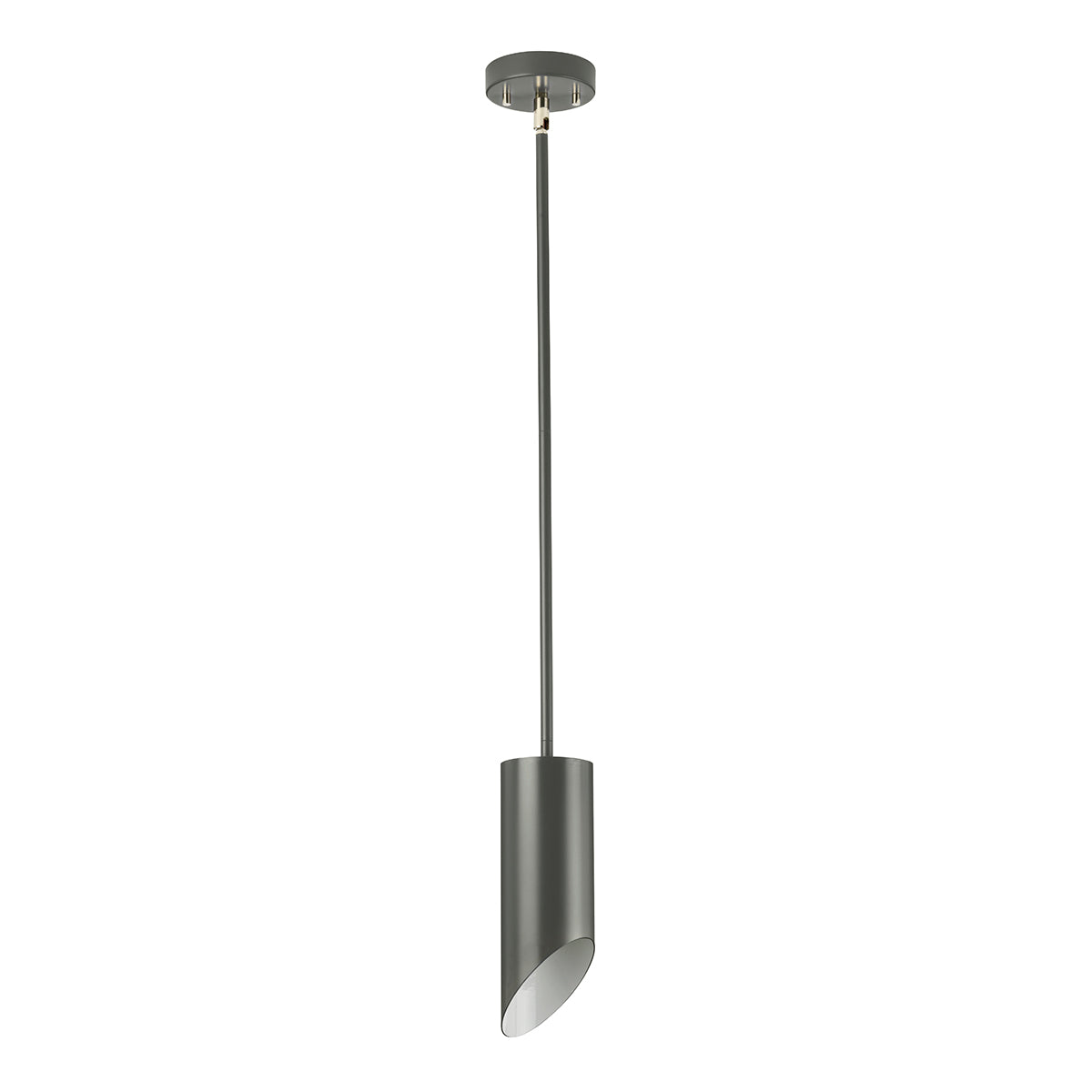 Elstead - Quinto 1 Light Pendant - Dark Grey Polished Nickel