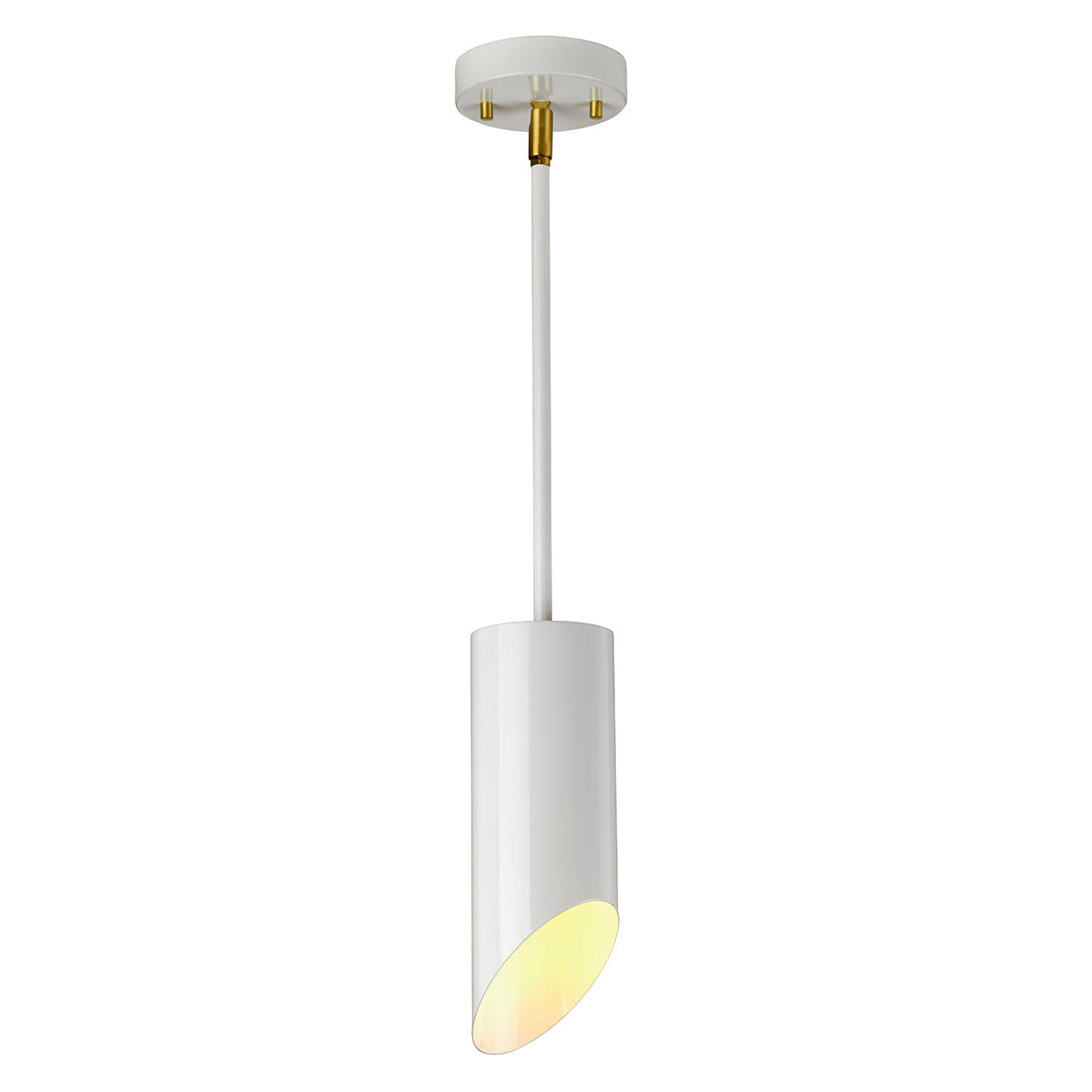 Elstead - Quinto 1 Light Pendant - White Aged Brass