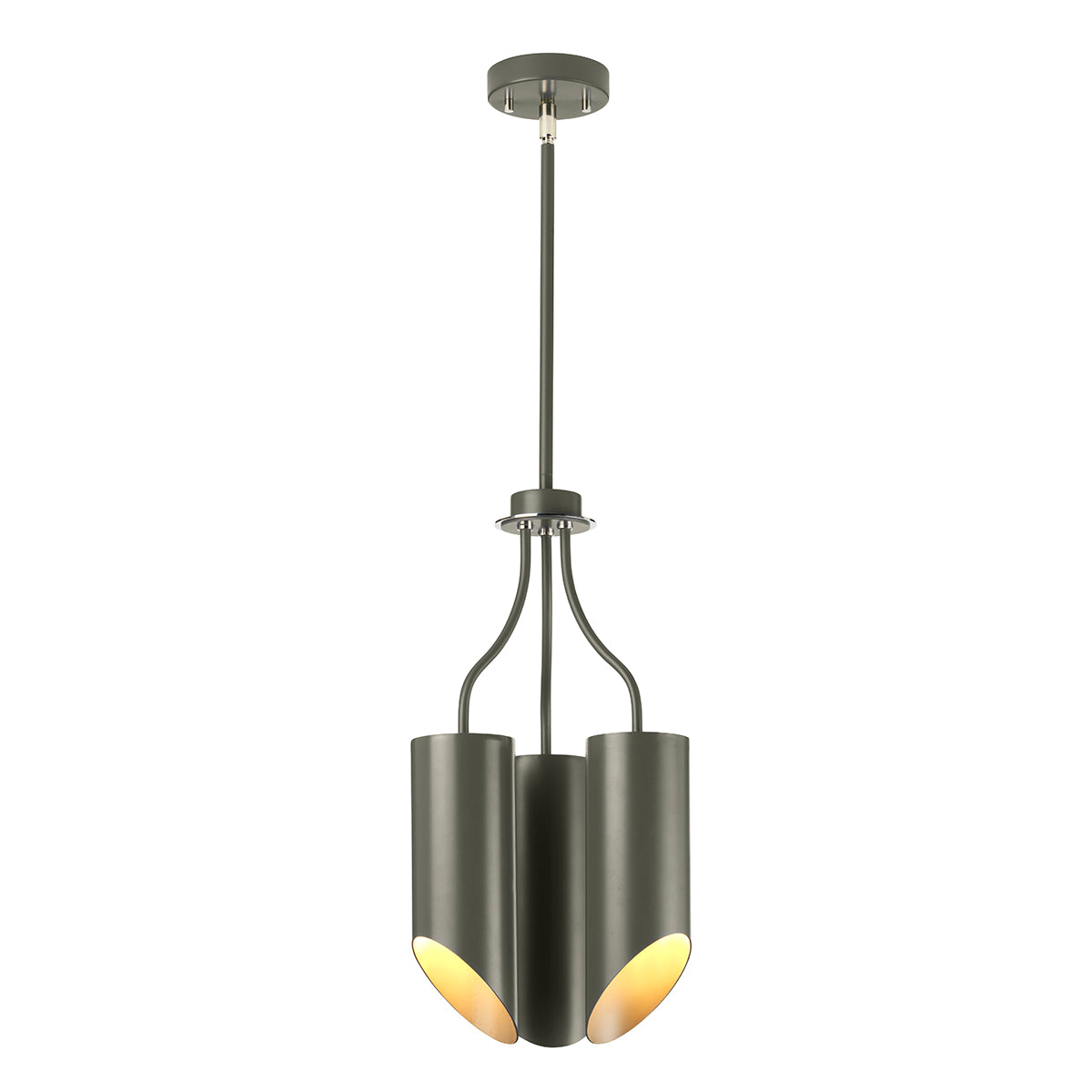 Elstead - Quinto 3 Light Chandelier - Dark Grey Polished Nickel