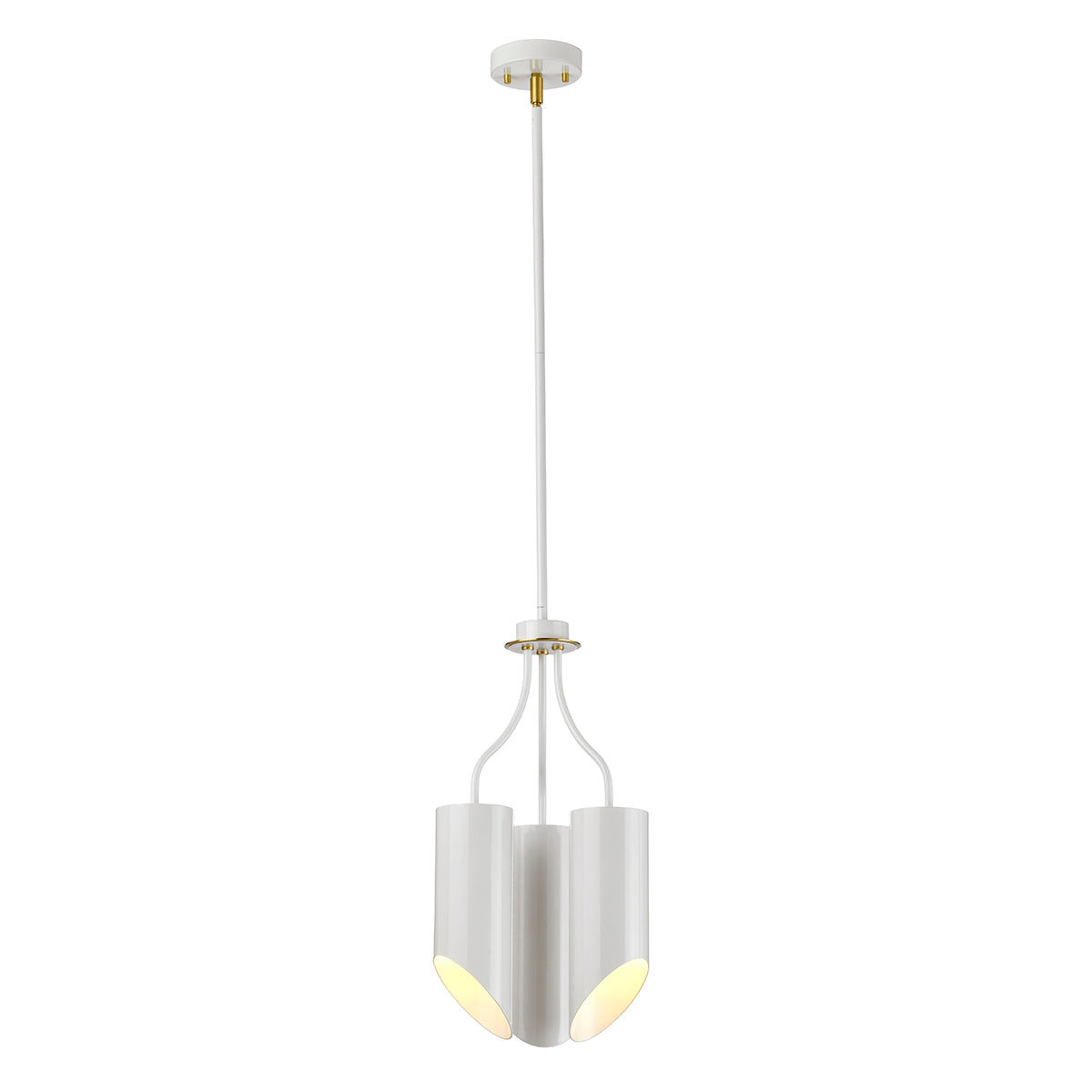 Elstead - Quinto 3 Light Chandelier - White Aged Brass