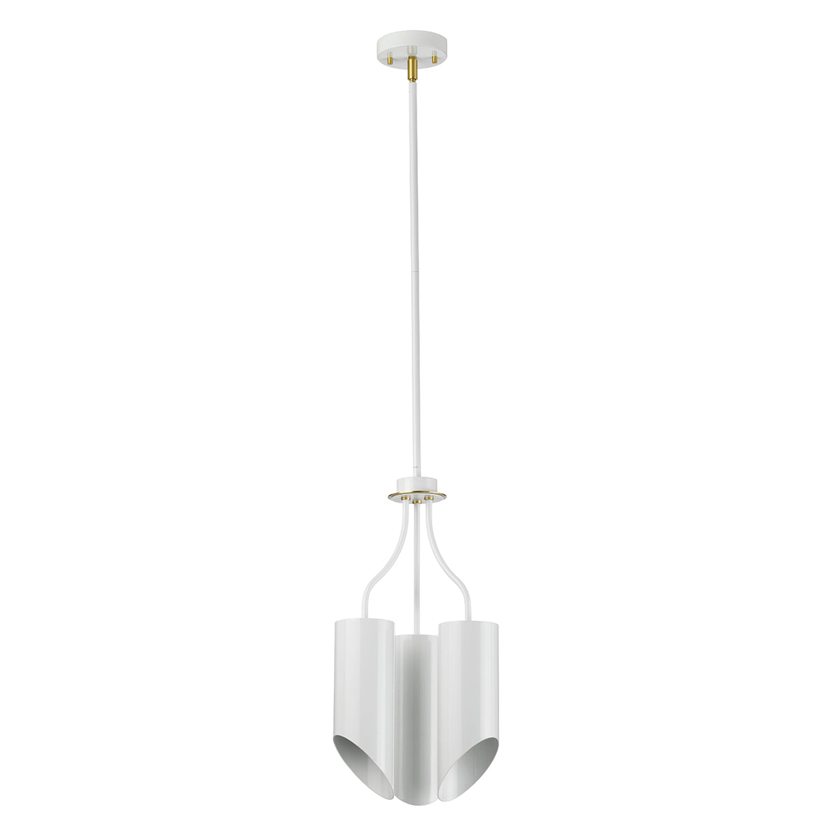 Elstead - Quinto 3 Light Chandelier - White Aged Brass