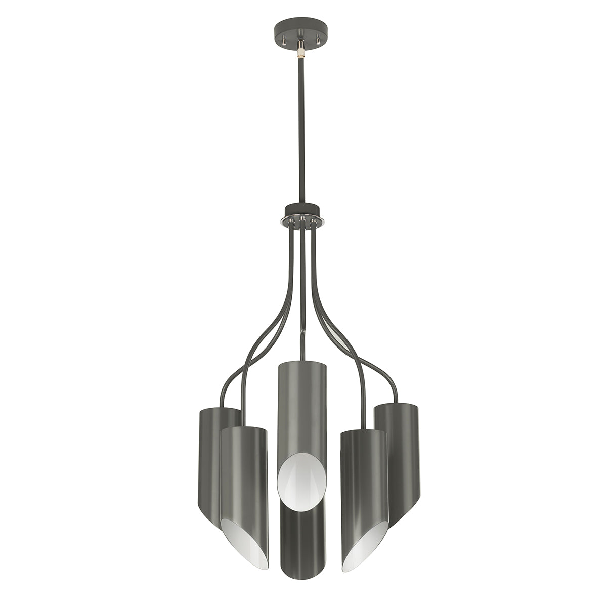 Elstead - Quinto 6 Light Chandelier - Dark Grey Polished Nickel