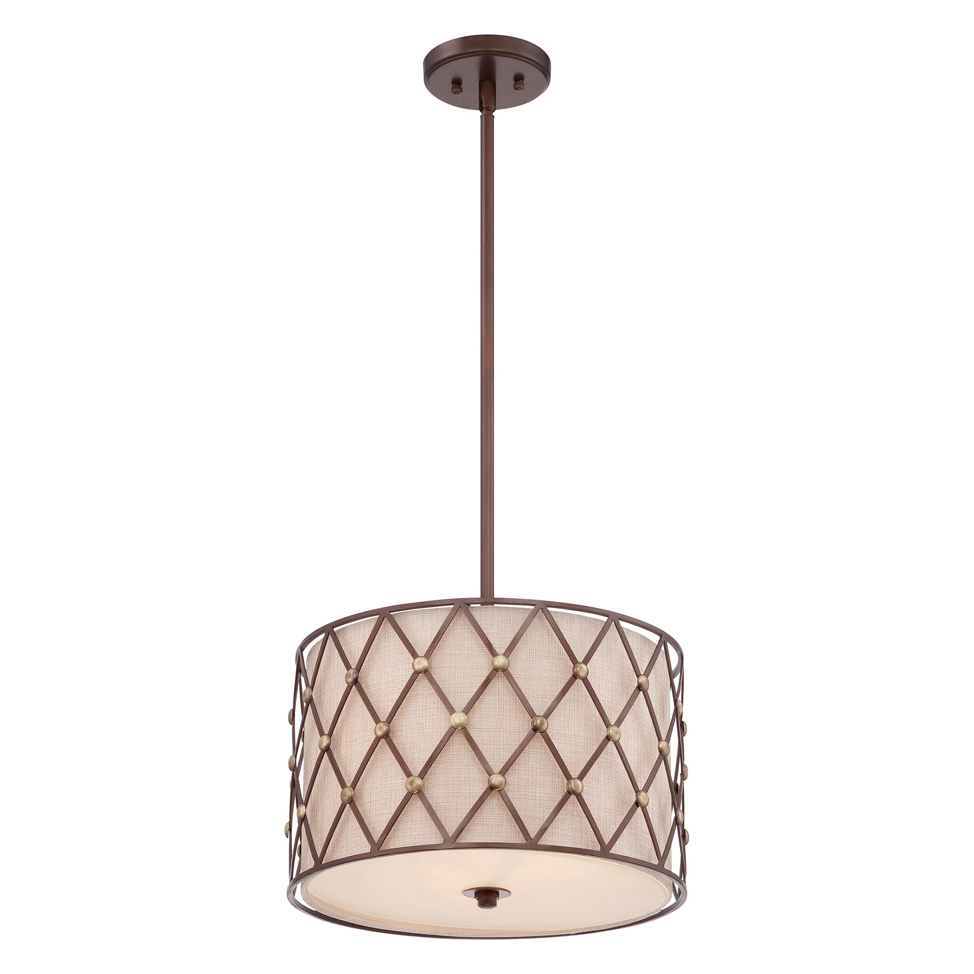 Quoizel - Brown Lattice 3 Light Medium Pendant