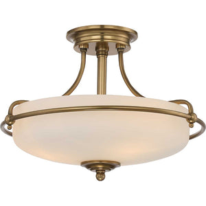 Quoizel - Griffin 3 Light Semi-Flush - Weathered Brass