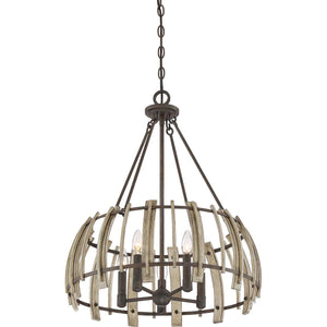 Quoizel - Wood Hollow 5 Light Pendant