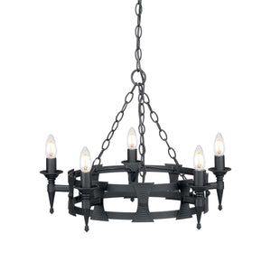 Elstead - Saxon 5 Light Chandelier