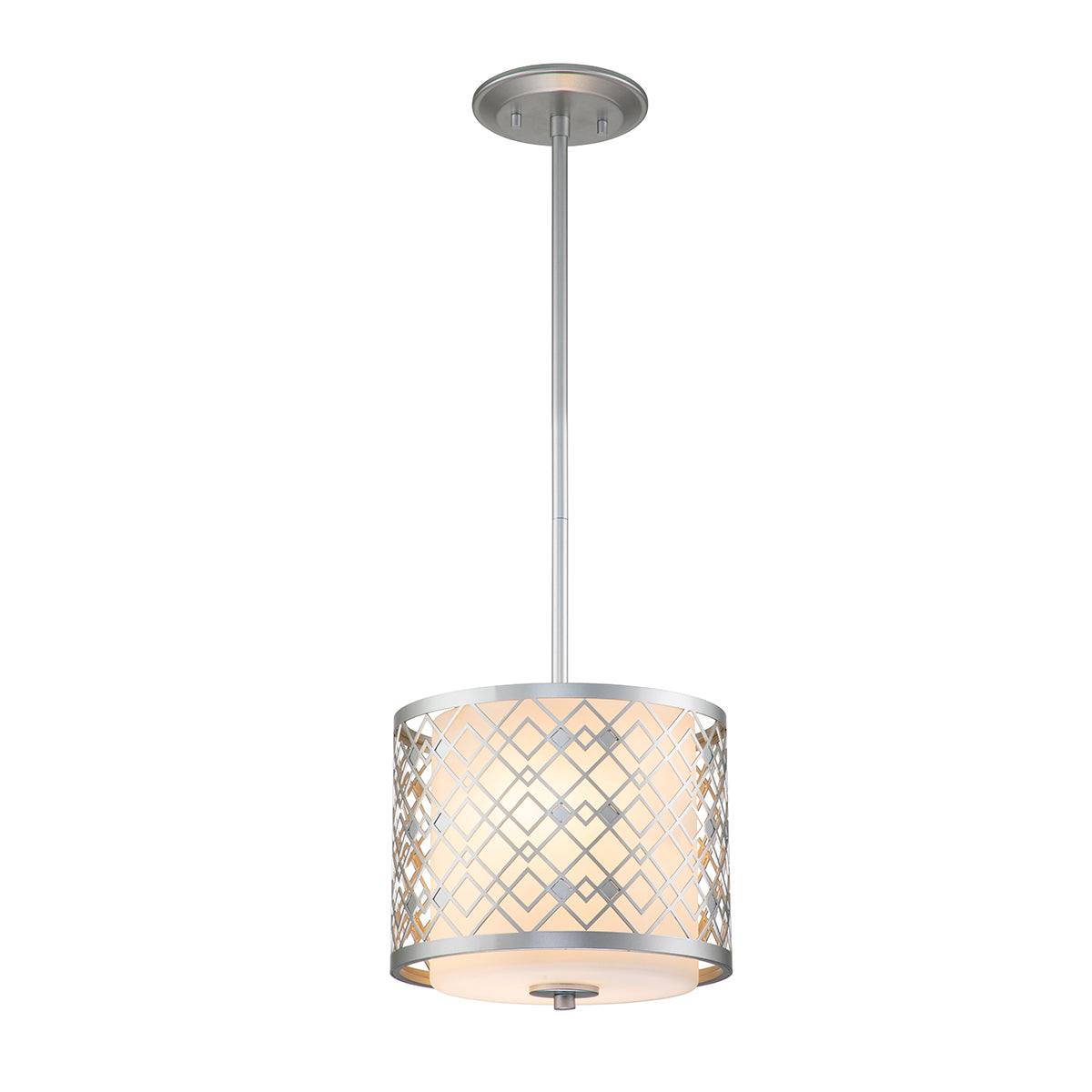 Elstead - Ziggy 1lt Small Pendant - Lacquered Silver