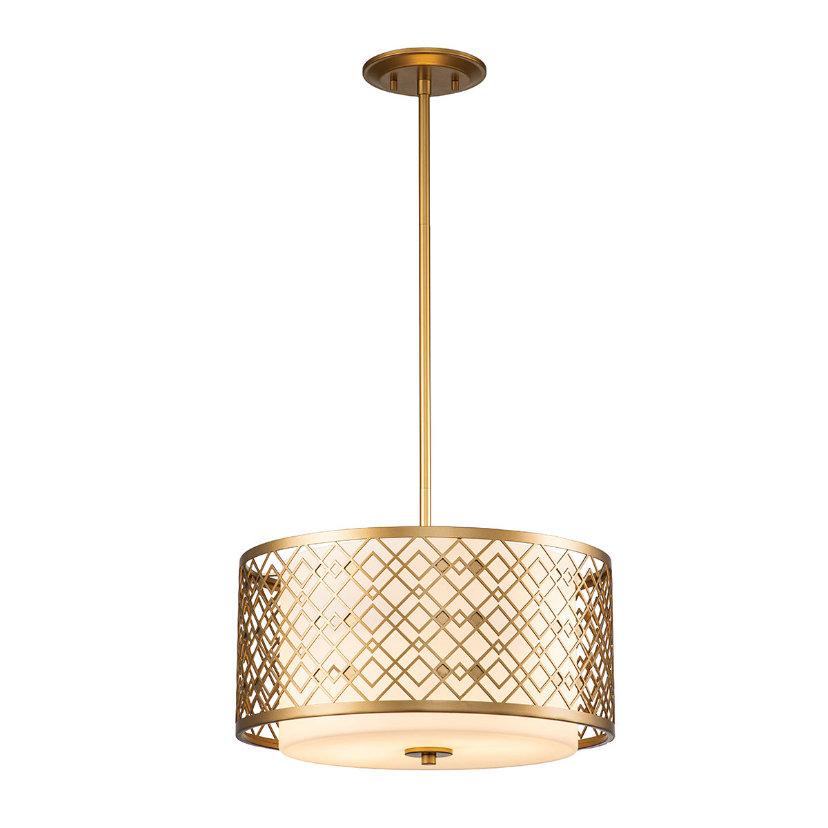 Elstead - Ziggy 2lt Medium Pendant - Lacquered Gold