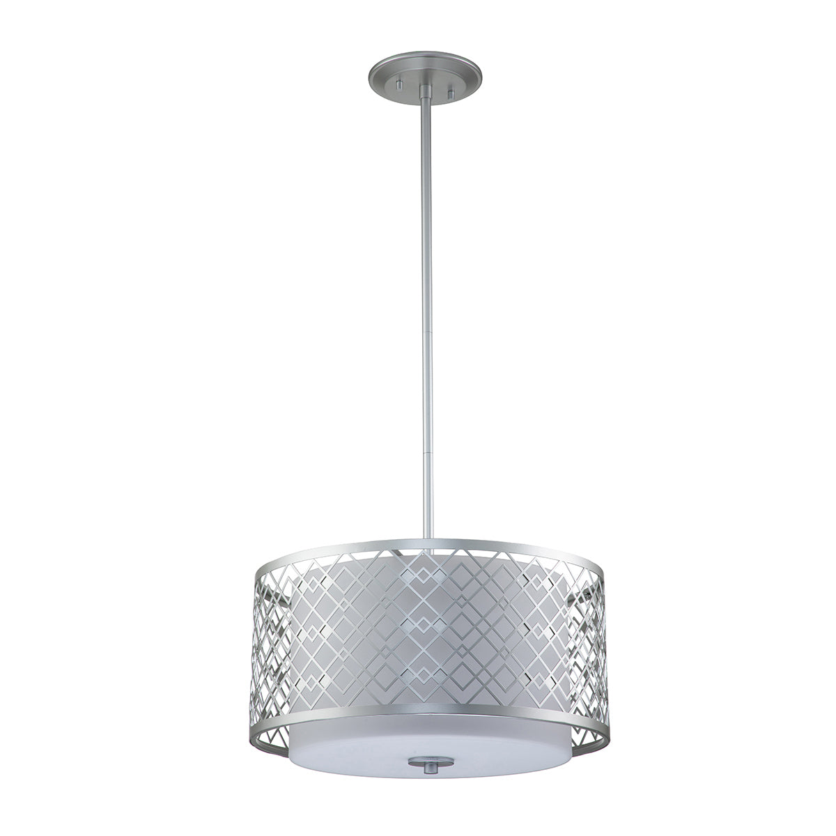 Elstead - Ziggy 2lt Medium Pendant - Lacquered Silver